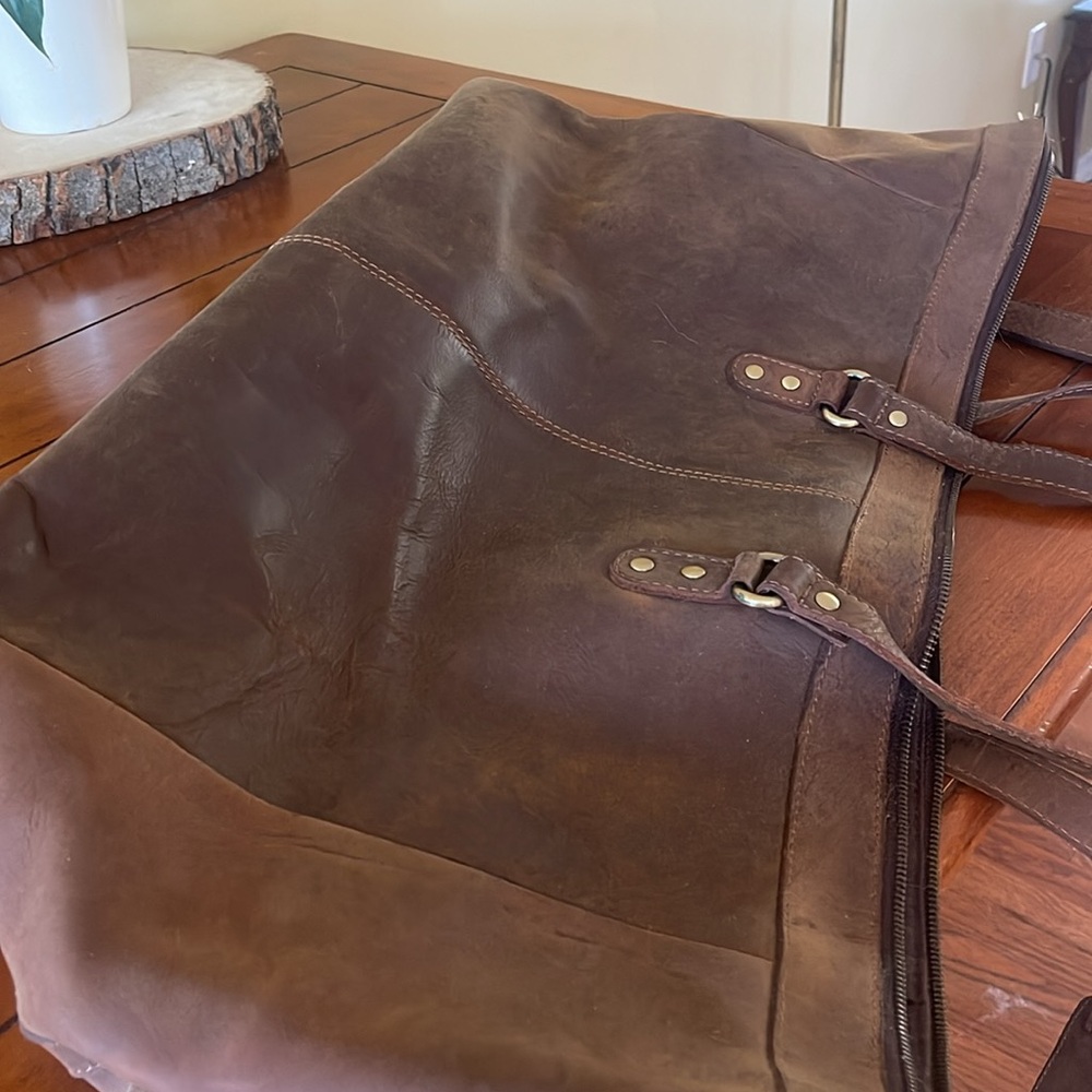 Leather Weekender - image 4